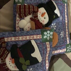 Pair of snowman pillows